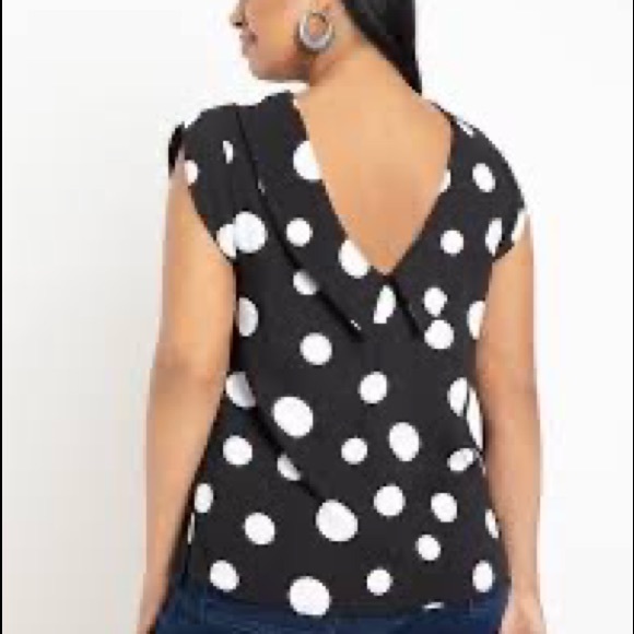 Eloquii Tops - Eloquii • Mod Sleeveless Polka Dot Blouse • 16